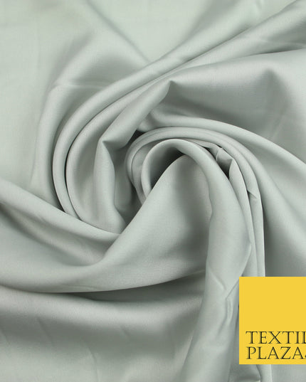 Light Silver Grey Fine Silky Smooth Liquid Sateen Satin Dress Fabric Drape Lining Material 7814