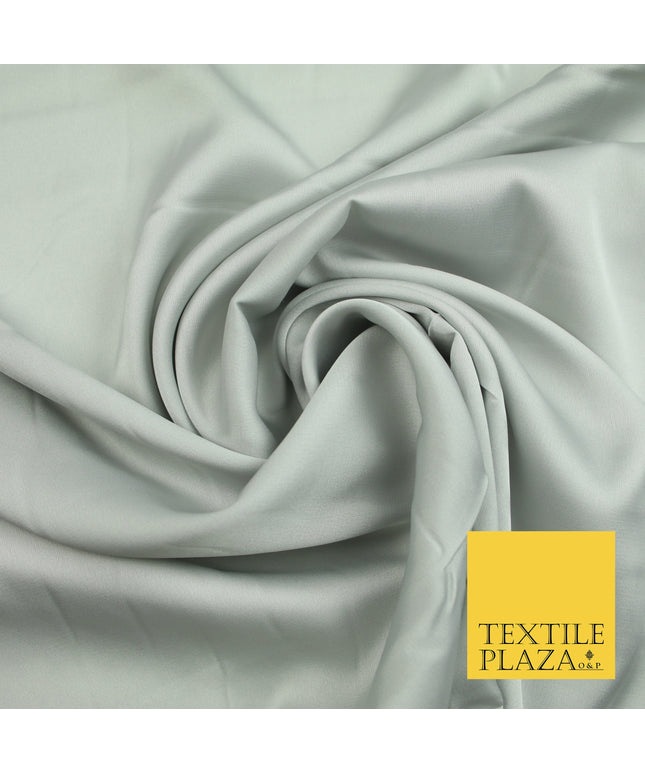 Light Silver Grey Fine Silky Smooth Liquid Sateen Satin Dress Fabric Drape Lining Material 7814