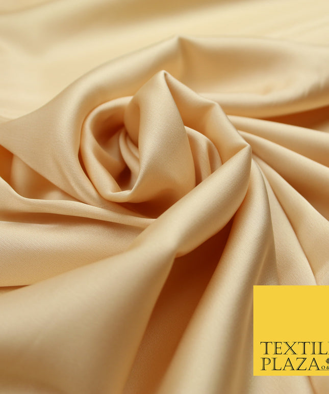 Light Peach Gold Fine Silky Smooth Liquid Sateen Satin Dress Fabric Drape Lining Material 7827