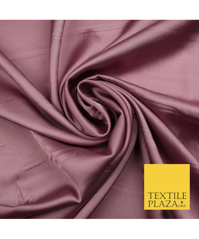 Mauve Fine Silky Smooth Liquid Sateen Satin Dress Fabric Drape Lining Material 7852