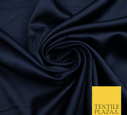 Midnight Blue Fine Silky Smooth Liquid Sateen Satin Dress Fabric Drape Lining Material 7807