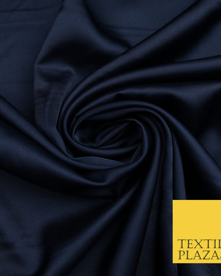 Midnight Blue Fine Silky Smooth Liquid Sateen Satin Dress Fabric Drape Lining Material 7807