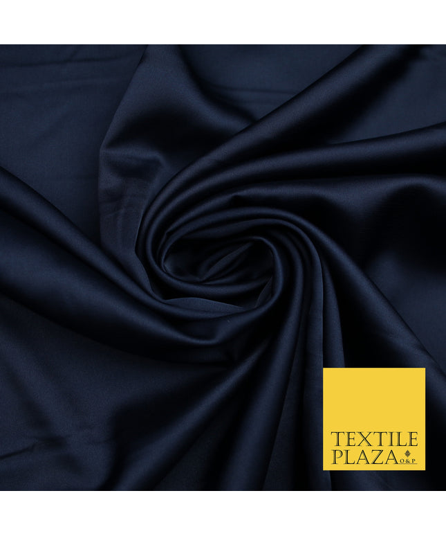 Midnight Blue Fine Silky Smooth Liquid Sateen Satin Dress Fabric Drape Lining Material 7807