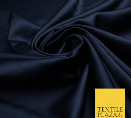 Midnight Blue Fine Silky Smooth Liquid Sateen Satin Dress Fabric Drape Lining Material 7807