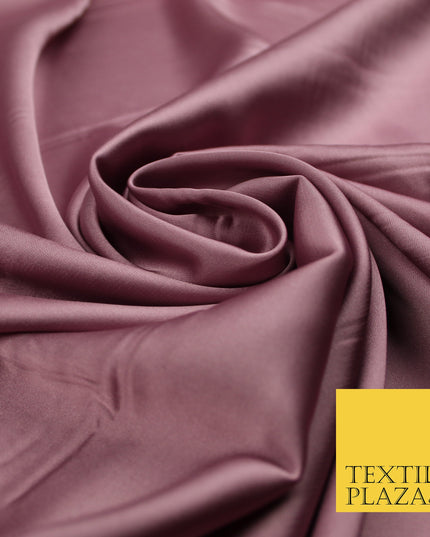 Mauve Fine Silky Smooth Liquid Sateen Satin Dress Fabric Drape Lining Material 7852