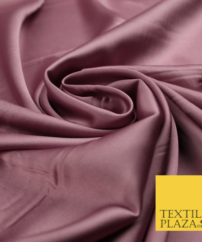Mauve Fine Silky Smooth Liquid Sateen Satin Dress Fabric Drape Lining Material 7852