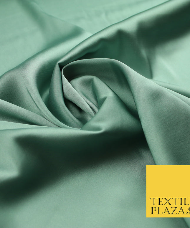 Mint Green Duck Egg Fine Silky Smooth Liquid Sateen Satin Dress Fabric Drape Lining Material 7902
