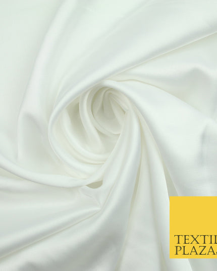 Off White Fine Silky Smooth Liquid Sateen Satin Dress Fabric Drape Lining Material 7817