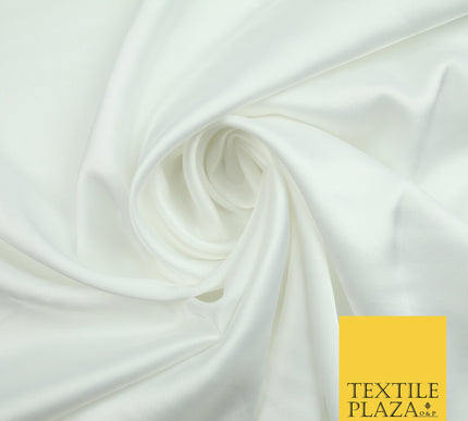 Off White Fine Silky Smooth Liquid Sateen Satin Dress Fabric Drape Lining Material 7817
