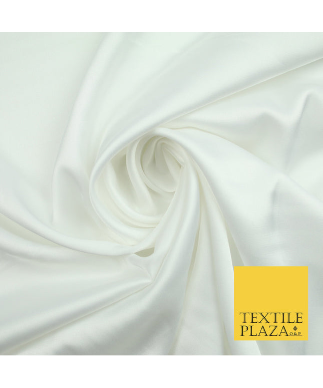 Off White Fine Silky Smooth Liquid Sateen Satin Dress Fabric Drape Lining Material 7817