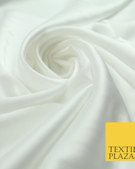 Off White Fine Silky Smooth Liquid Sateen Satin Dress Fabric Drape Lining Material 7817