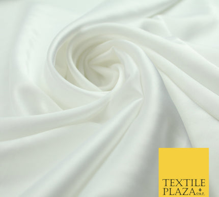 Off White Fine Silky Smooth Liquid Sateen Satin Dress Fabric Drape Lining Material 7817