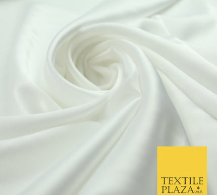 Off White Fine Silky Smooth Liquid Sateen Satin Dress Fabric Drape Lining Material 7817