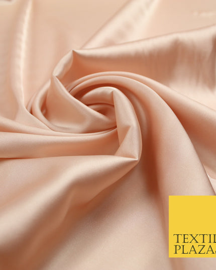 Nude Peach Fine Silky Smooth Liquid Sateen Satin Dress Fabric Drape Lining Material 7836