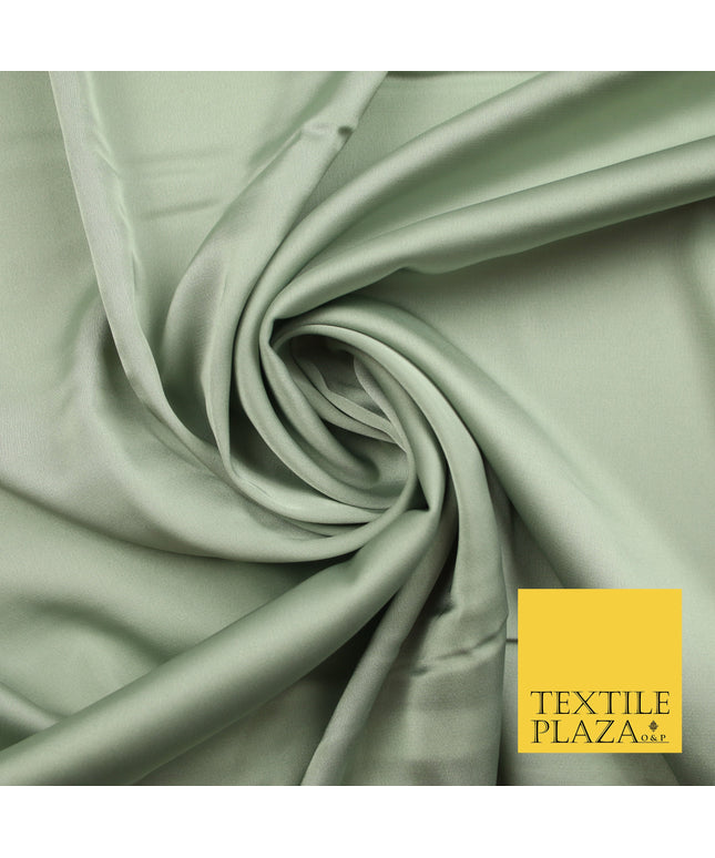 Pale Green Grey Fine Silky Smooth Liquid Sateen Satin Dress Fabric Drape Lining Material 7903