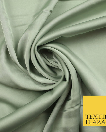 Pale Green Grey Fine Silky Smooth Liquid Sateen Satin Dress Fabric Drape Lining Material 7903