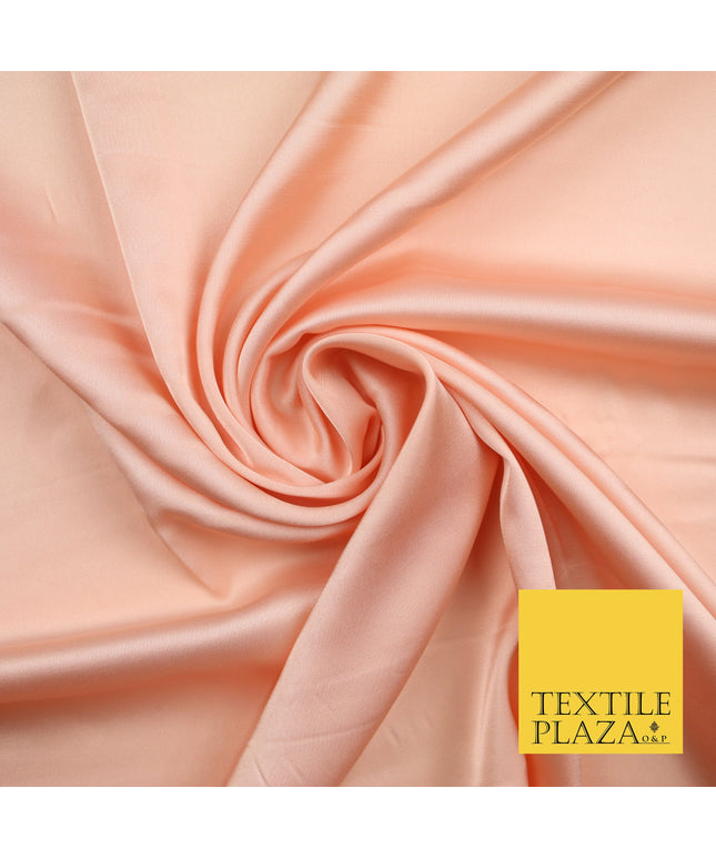 Peach Fine Silky Smooth Liquid Sateen Satin Dress Fabric Drape Lining Material 7837