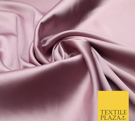 Pale Mauve Fine Silky Smooth Liquid Sateen Satin Dress Fabric Drape Lining Material 7851