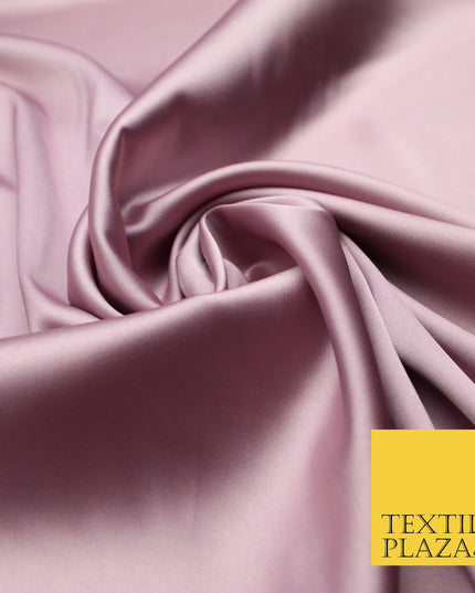 Pale Mauve Fine Silky Smooth Liquid Sateen Satin Dress Fabric Drape Lining Material 7851