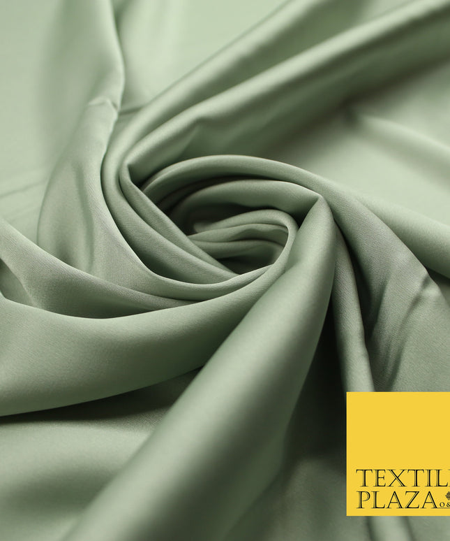 Pale Green Grey Fine Silky Smooth Liquid Sateen Satin Dress Fabric Drape Lining Material 7903