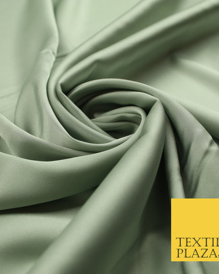 Pale Green Grey Fine Silky Smooth Liquid Sateen Satin Dress Fabric Drape Lining Material 7903