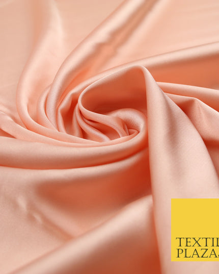 Peach Fine Silky Smooth Liquid Sateen Satin Dress Fabric Drape Lining Material 7837