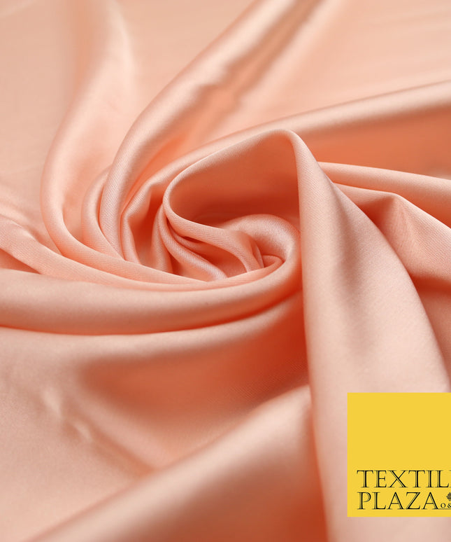 Peach Fine Silky Smooth Liquid Sateen Satin Dress Fabric Drape Lining Material 7837