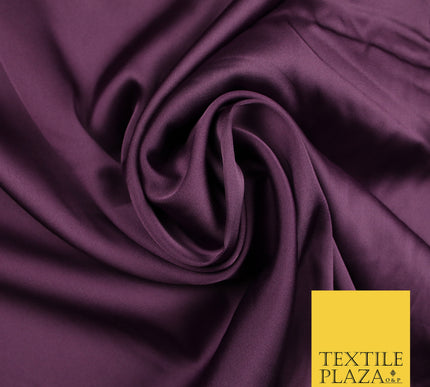 Plum Fine Silky Smooth Liquid Sateen Satin Dress Fabric Drape Lining Material 7859