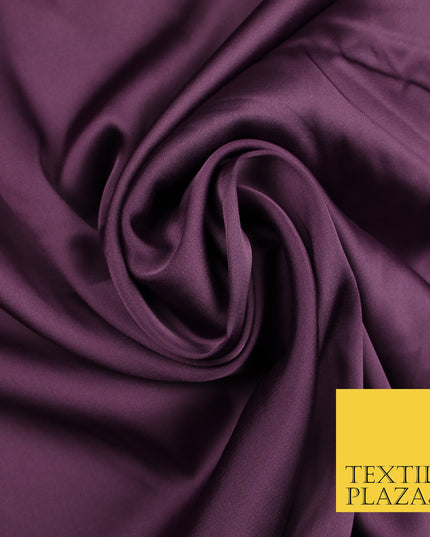 Plum Fine Silky Smooth Liquid Sateen Satin Dress Fabric Drape Lining Material 7859