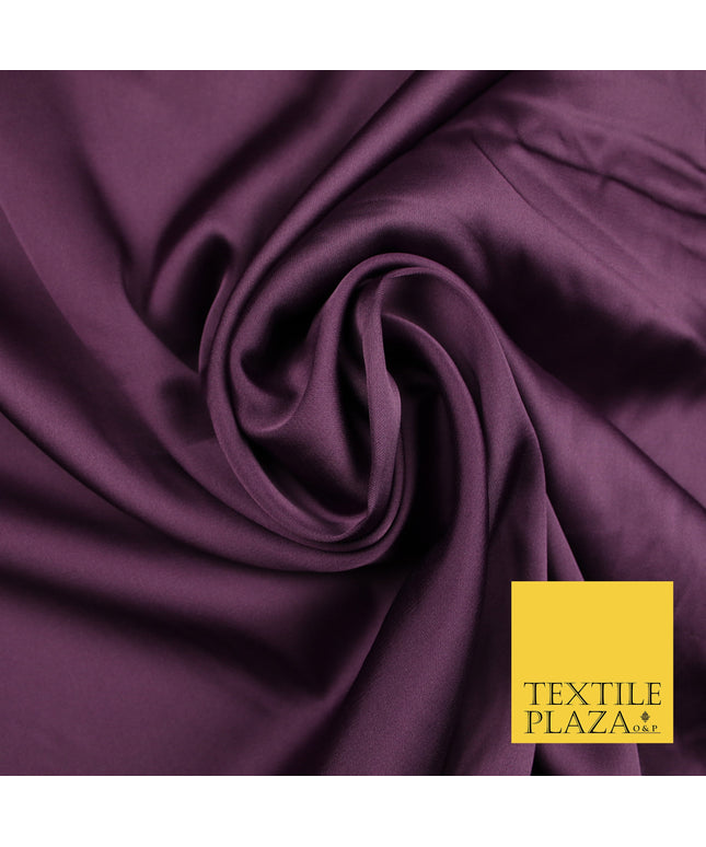 Plum Fine Silky Smooth Liquid Sateen Satin Dress Fabric Drape Lining Material 7859