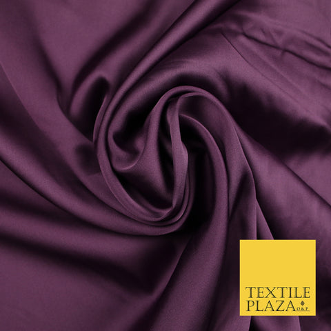 Plum Fine Silky Smooth Liquid Sateen Satin Dress Fabric Drape Lining Material 7859