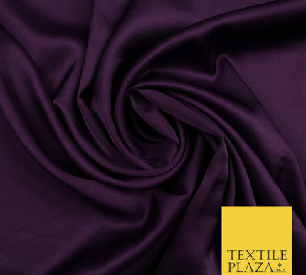 Plum Purple Fine Silky Smooth Liquid Sateen Satin Dress Fabric Drape Lining Material 7861