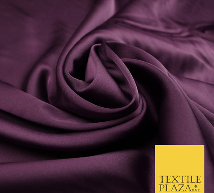 Plum Fine Silky Smooth Liquid Sateen Satin Dress Fabric Drape Lining Material 7859