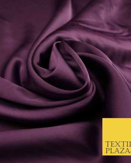Plum Fine Silky Smooth Liquid Sateen Satin Dress Fabric Drape Lining Material 7859