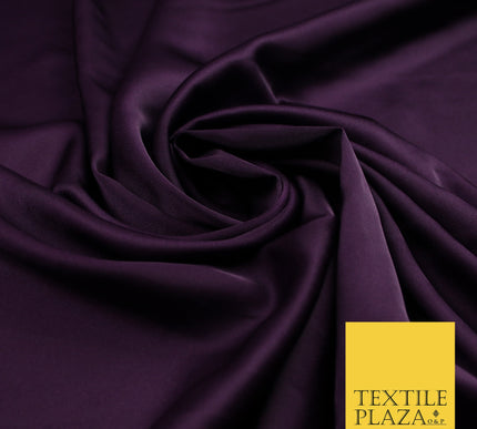 Plum Purple Fine Silky Smooth Liquid Sateen Satin Dress Fabric Drape Lining Material 7861