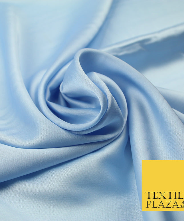 Powder Blue Fine Silky Smooth Liquid Sateen Satin Dress Fabric Drape Lining Material 7883