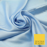 Powder Blue Fine Silky Smooth Liquid Sateen Satin Dress Fabric Drape Lining Material 7883