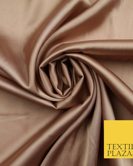 Rose Gold Fine Silky Smooth Liquid Sateen Satin Dress Fabric Drape Lining Material 7829
