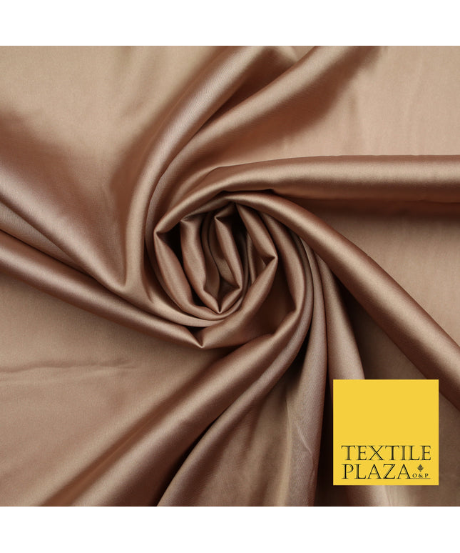 Rose Gold Fine Silky Smooth Liquid Sateen Satin Dress Fabric Drape Lining Material 7829