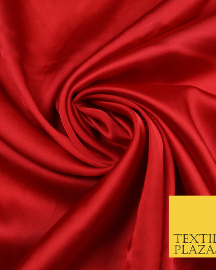 Red Fine Silky Smooth Liquid Sateen Satin Dress Fabric Drape Lining Material 7867