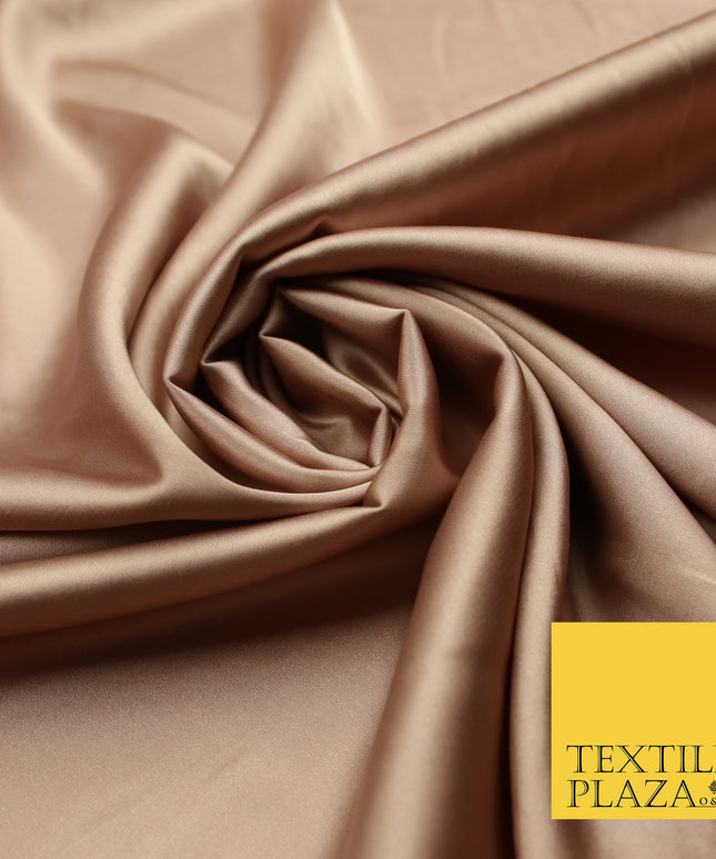 Rose Gold Fine Silky Smooth Liquid Sateen Satin Dress Fabric Drape Lining Material 7829
