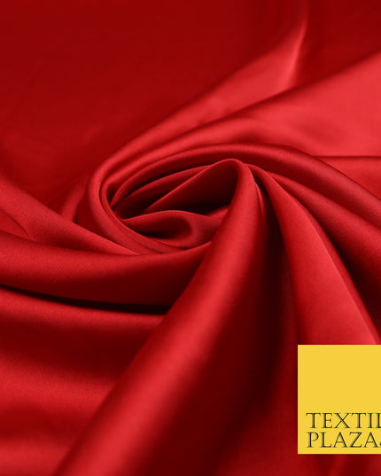 Red Fine Silky Smooth Liquid Sateen Satin Dress Fabric Drape Lining Material 7867