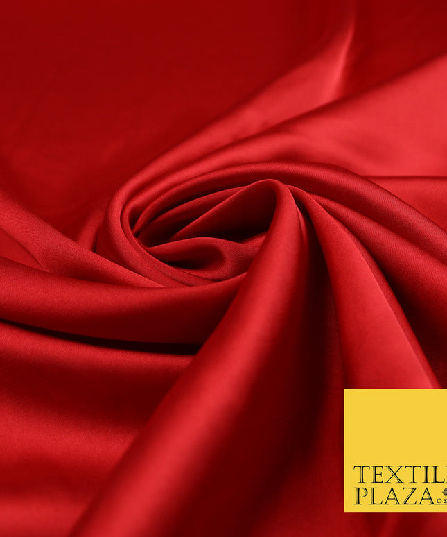 Red Fine Silky Smooth Liquid Sateen Satin Dress Fabric Drape Lining Material 7867