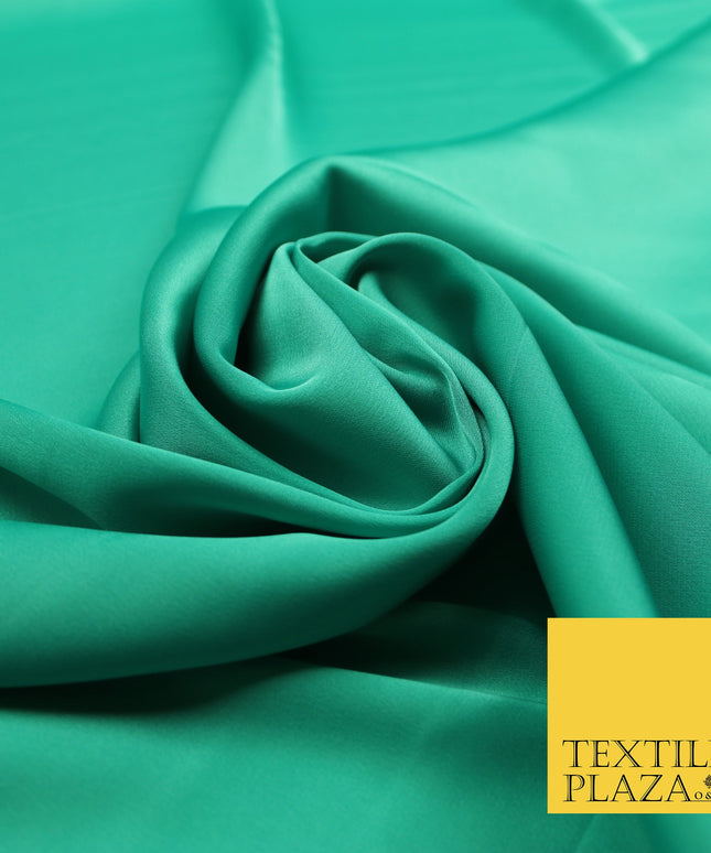 Sea Green Fine Silky Smooth Liquid Sateen Satin Dress Fabric Drape Lining Material 7889