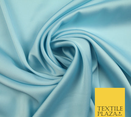 Sky Blue Fine Silky Smooth Liquid Sateen Satin Dress Fabric Drape Lining Material 7885