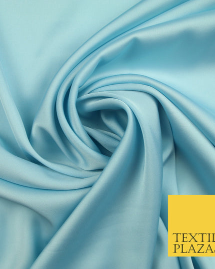 Sky Blue Fine Silky Smooth Liquid Sateen Satin Dress Fabric Drape Lining Material 7885