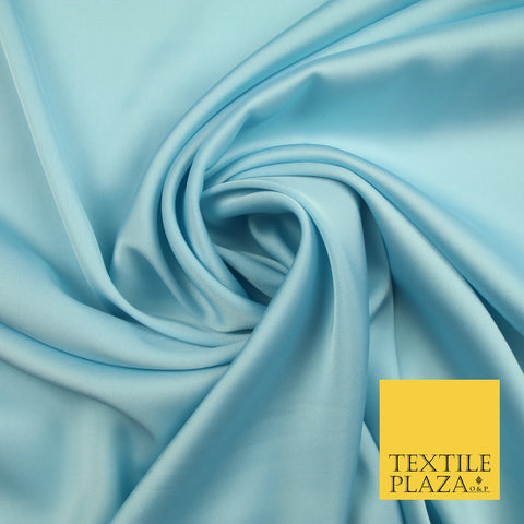 Sky Blue Fine Silky Smooth Liquid Sateen Satin Dress Fabric Drape Lining Material 7885