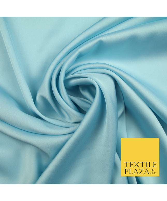 Sky Blue Fine Silky Smooth Liquid Sateen Satin Dress Fabric Drape Lining Material 7885