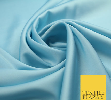 Sky Blue Fine Silky Smooth Liquid Sateen Satin Dress Fabric Drape Lining Material 7885