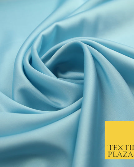 Sky Blue Fine Silky Smooth Liquid Sateen Satin Dress Fabric Drape Lining Material 7885